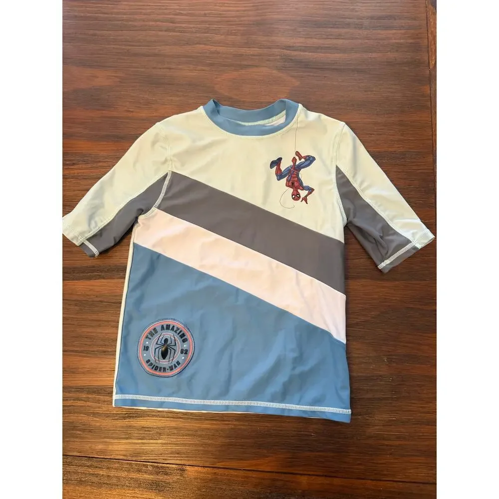 Disney Marvel Spider-Man Boy’s Swim Rash guard UPF Vacation Summer size 7/8